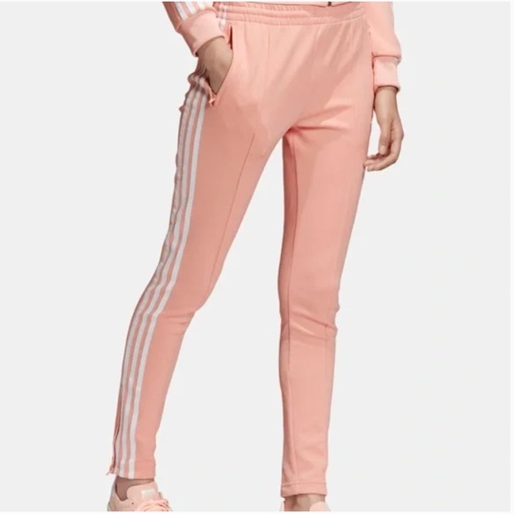 Adidas Women's Pink Track Pants Adicolor Slim Fit S - Picture 1 of 8